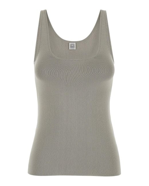 Totême Gray U Neck Tank Top