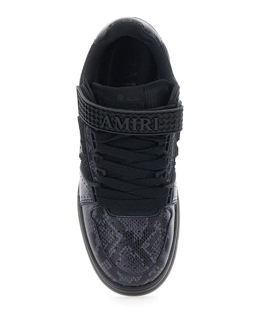 Amiri Black Sneakers With Leather Details And Rubber Sole for men