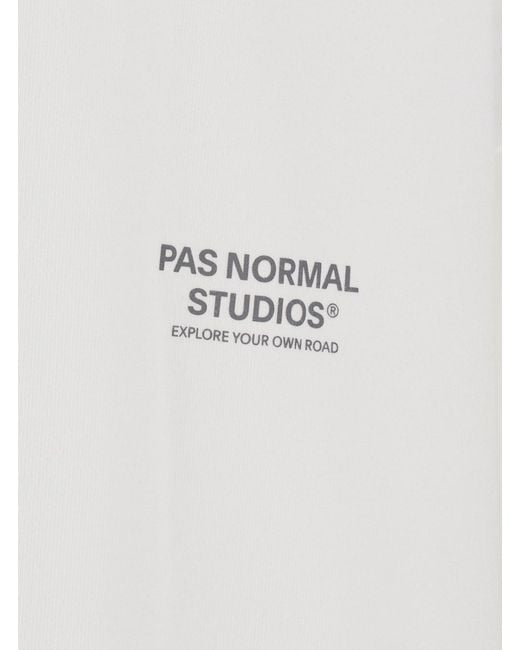 Pas Normal Studios White Off-Race T-Shirt With Logo And Short Sleeves for men