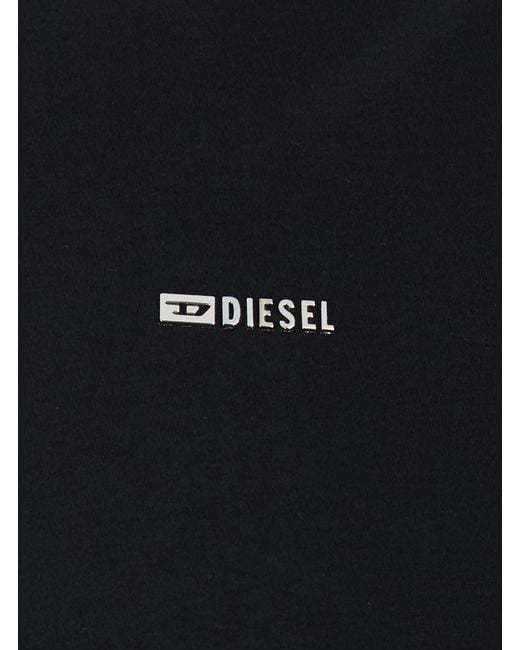 DIESEL Black 'T-Adjust-Met' T-Shirt With Logo Lettering On The Front for men