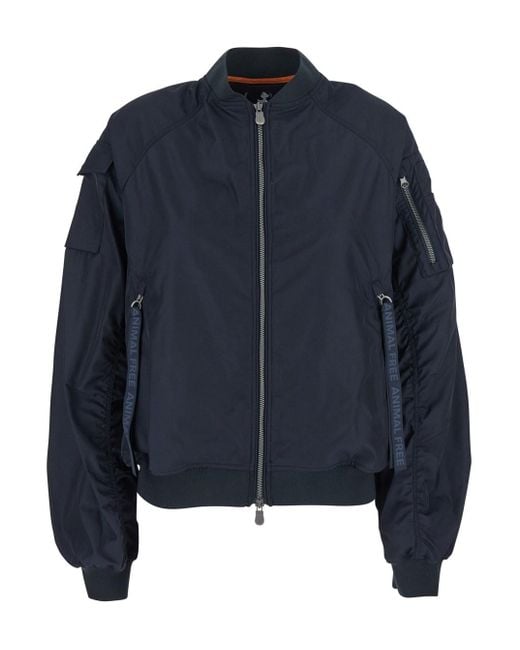 Save The Duck Blue 'Lil' - Bomber Jacket With Front Pockets And Lo
