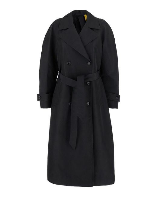 Moncler Genius Black 'Zake' Coat With Wide Classic Lapels And Removable Belt