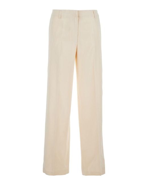 PT Torino Natural Francoise Pants With Belt Loops