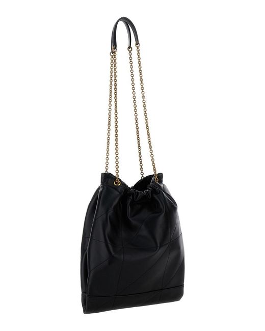 Saint Laurent Black Crossbody Bag 'Jamie 4.3 Pochon' With Cassandre Plate On Front