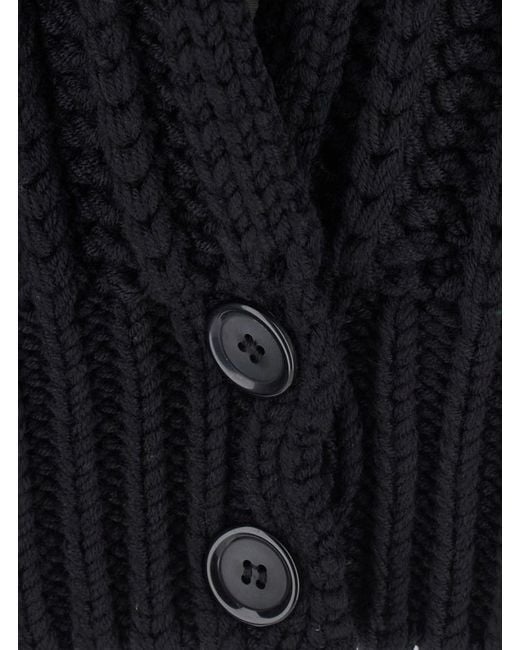 Dolce & Gabbana Blue Cardigan With Wide Neckline On The Front