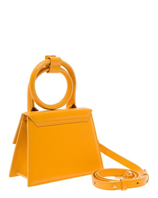 Jacquemus Orange 'Le Chiquito Noeud' Crossbody Bag With Logo Detail In