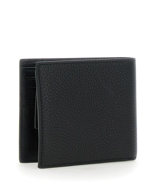 Balenciaga Black Bi-Fold Wallet With Logo Lettering On The Front for men