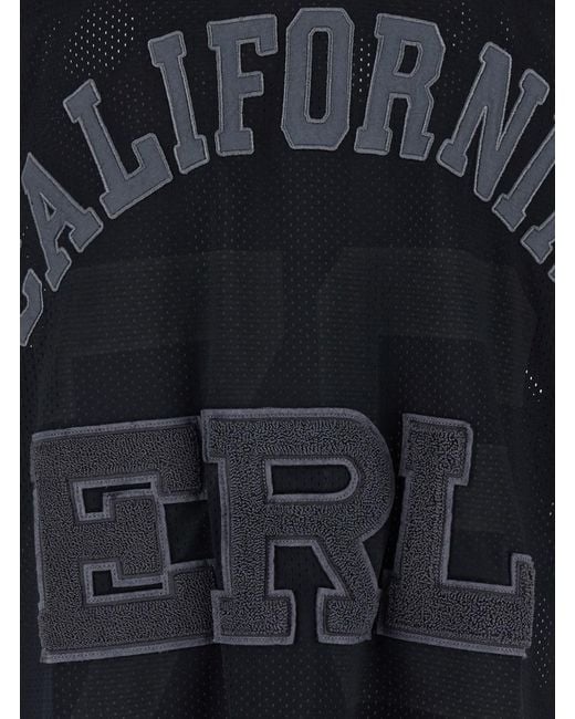 ERL Black T-Shirt V-Neck Cotton for men