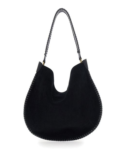 Isabel Marant Black 'Oskan' Shoulder Bag With Removable Strap And Embo
