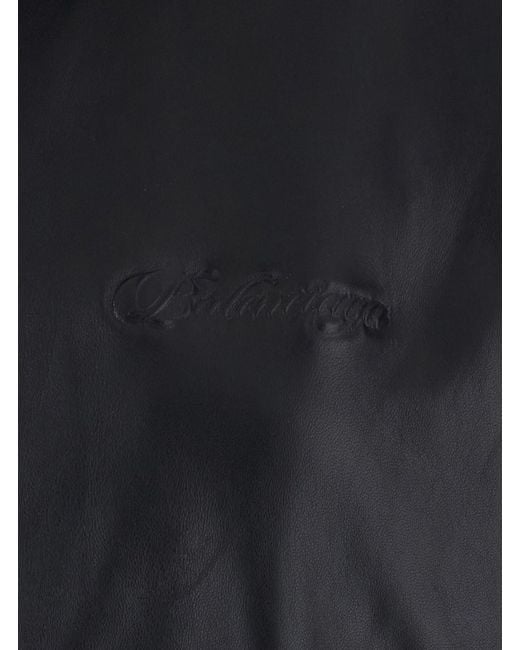 Balenciaga Black Jacket With Logo On The Front And Reversible Design
