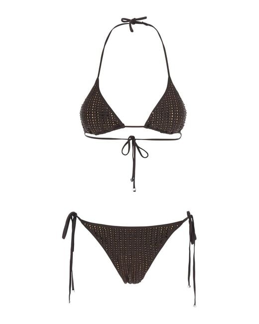 VENUJA White Bikini Triangle + Self Tie Slip With Elastic Fabric And C