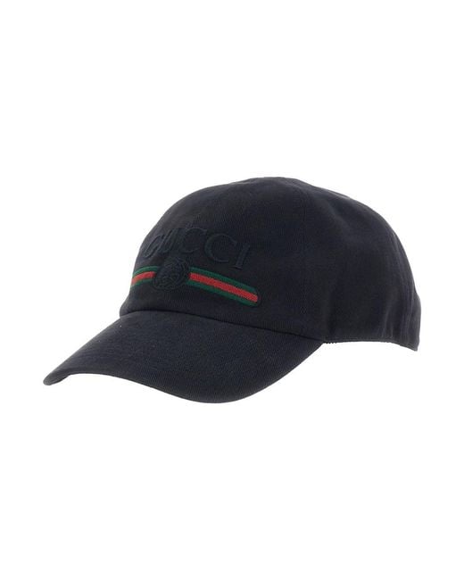Gucci Blue Fake' Hat With Embroidered Logo On The Front