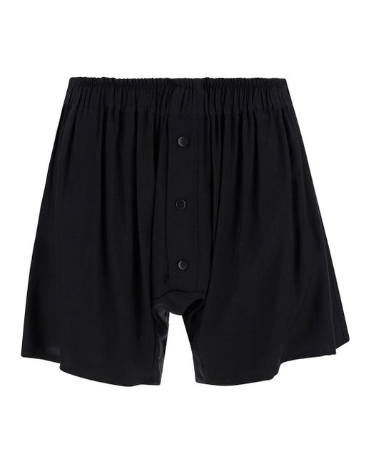 FEDERICA TOSI Black Bermuda Shorts With Buttons