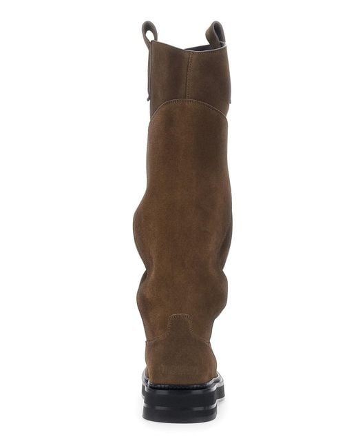 The Attico Brown 'Robin Passeggiata' Boots With Round Toe