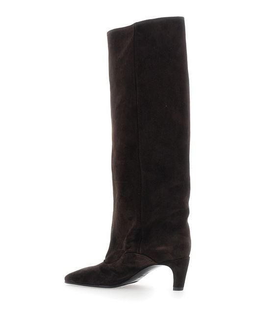 Strategia Black Amber Boots With Heel And Leather Upper For