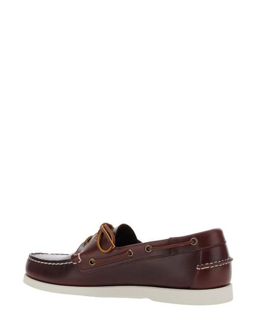 Sebago Brown 'Dockside Portland' Loafers With Decorative Side Laces An for men