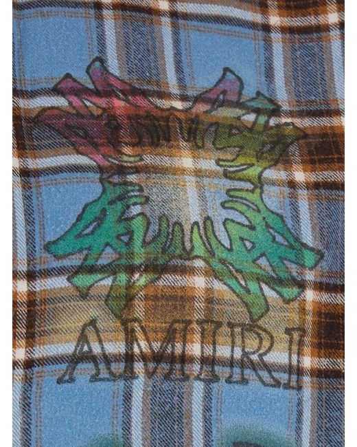 Amiri Blue Shirt With All-Over Stripe Motif And Logo On The Fron for men