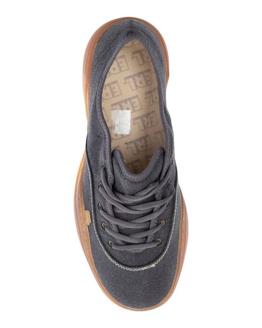 ERL Black 'Low Skate' Sneakers Low Top With Contrast Sole for men