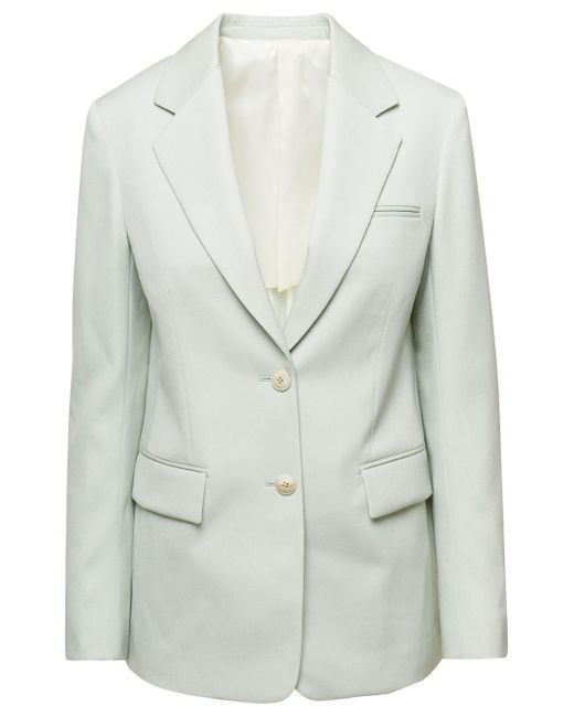 Lanvin Gray Light Mono-Breasted Blazer With Pockets