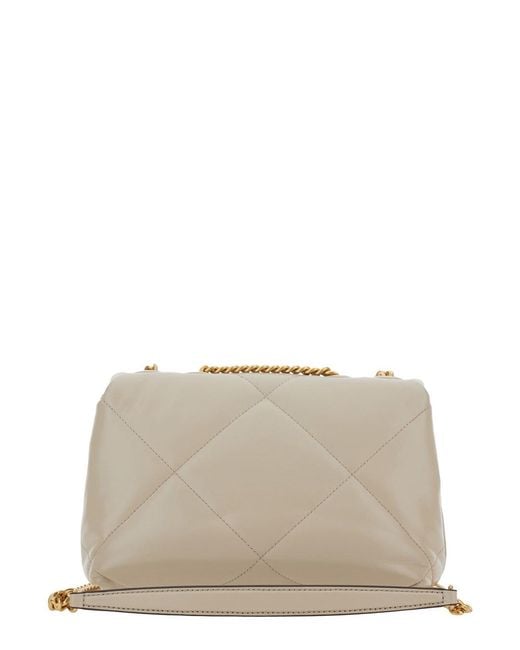 Tory Burch Natural Shoulder Bag Kira Diamond Quilted Leather