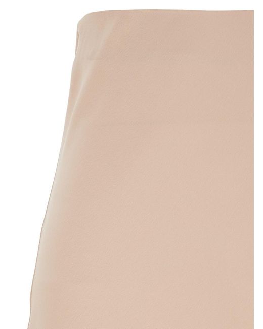 Le Plain Natural Long Skirt With Ruffle Detail