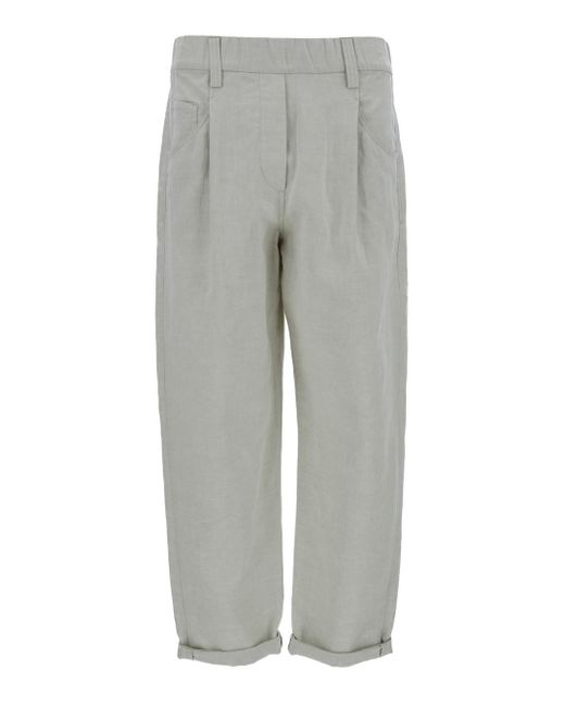Pantalone Con Pieghe di Brunello Cucinelli in Gray