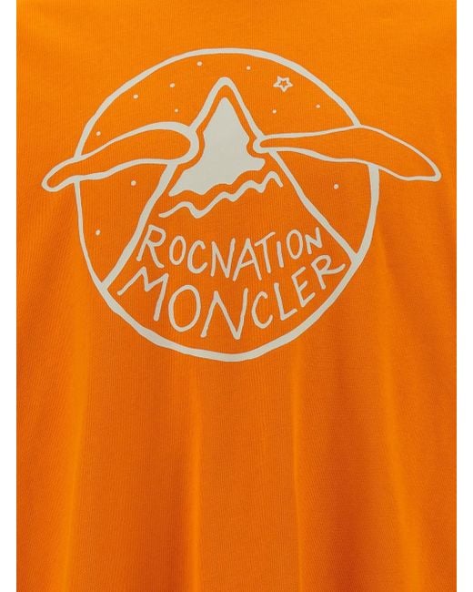Moncler Genius Orange Crewneck T-Shirt With Moncler X Roc Nation By Ja for men