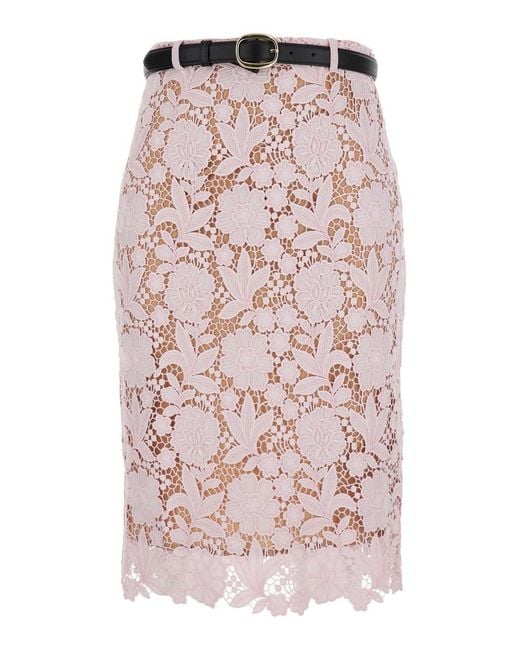 Self-Portrait Pink Dress Lace' With Lace Details
