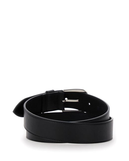 Gucci Black Belt With Squared Buckle And Interlocking G for men