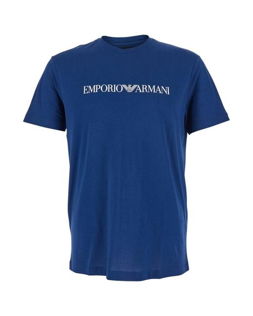 Emporio Armani Blue T-Shirt Crewneck for men