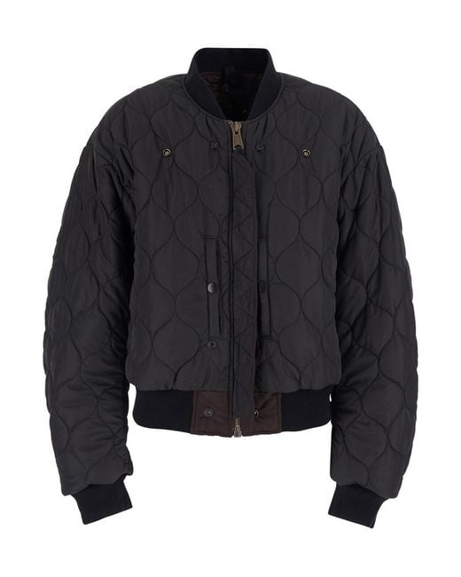 Maison Margiela Black Overcoat With Classic Collar And Pockets