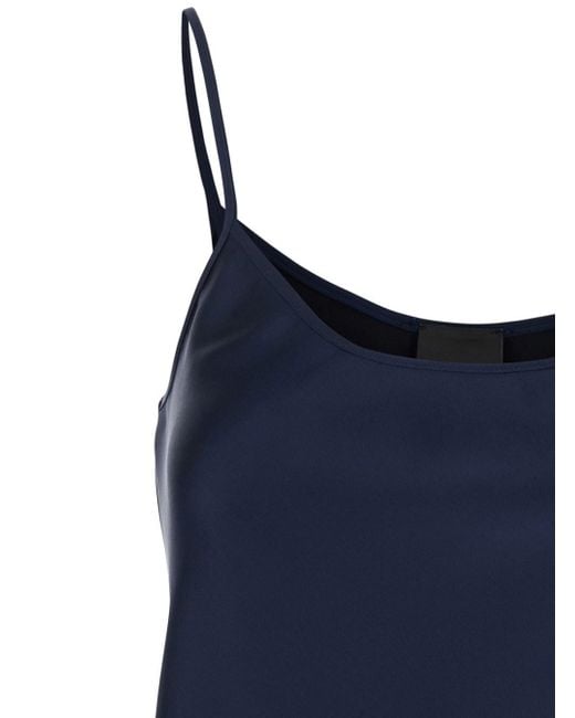 Plain Blue Top With Spaghetti Straps