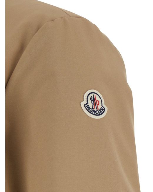 Moncler Natural 'Prieure' Reversible Down Jacket With Logo Patch On The Sleeve for men