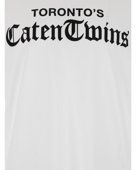 DSquared² White Crew Neck T-Shirt With Toronto's Catentwins Graphic Print for men