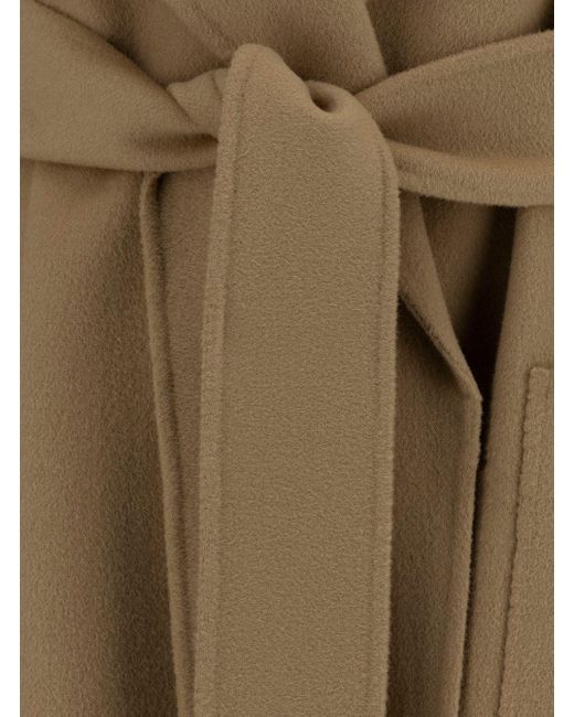 Sportmax Natural 'Polka' Robe Coat With Matching Belt