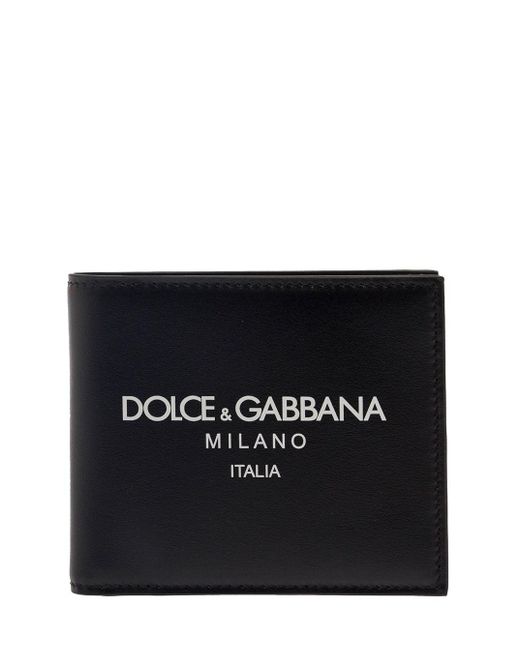Portafoglio Con Stampa A Contrasto Lettering di Dolce & Gabbana in Black da Uomo