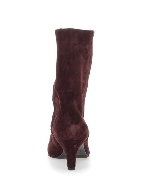 Strategia Brown 'Joelle' Ankle Boots With Pointed Design And Low He