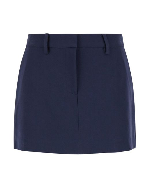 Michael Kors Trouser Mini Skirt in Blue Lyst UK