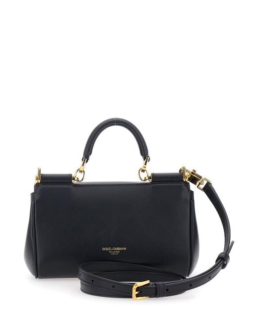 Dolce & Gabbana Blue 'My Sicily' Mini Crossbody Bag With Adjustable And Removable Shouder Strap And Logo Lettering On The Rear