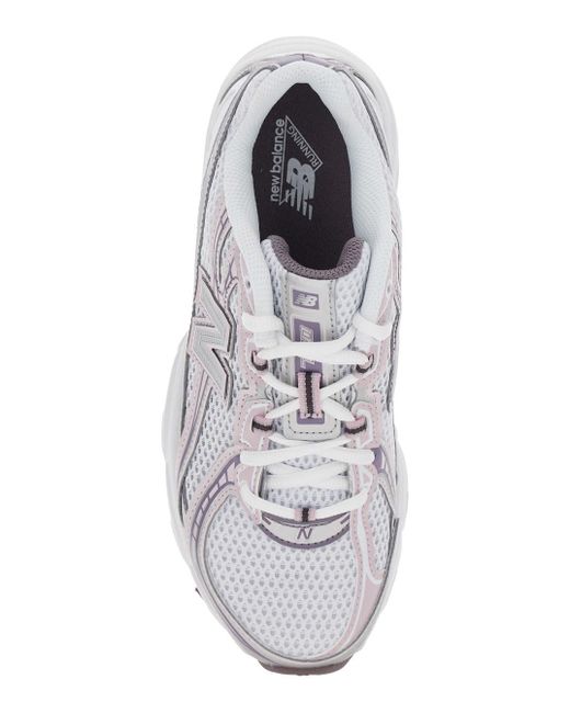 New Balance White Low Top Sneakers With Logo Patch On Side And Tongue And Perforated Panels