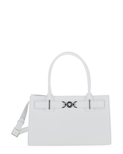 Borsa Shopper 'Medusa 95' Con Logo di Versace in White