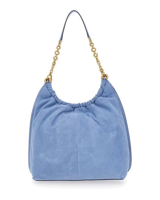 MICHAEL Michael Kors Blue Shoulder Bag Lg Cinch Conv Shldr Leather