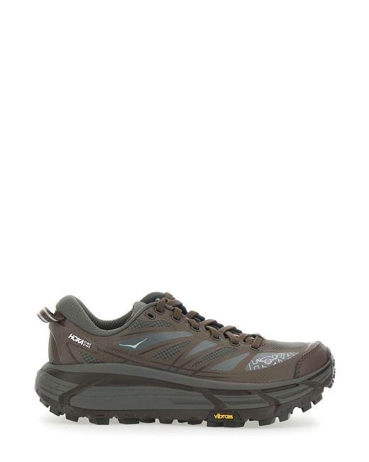 Hoka One One Gray 'Mafate Speed 2' Sneaker Low Top With Logo Print On The Sid