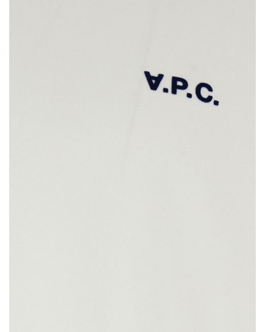 A.P.C. White Crewneck T-Shirt With Logo Embroidered On The Front for men