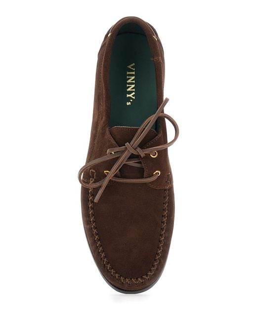 VINNY'S Brown Loafers With Rounded Toe for men