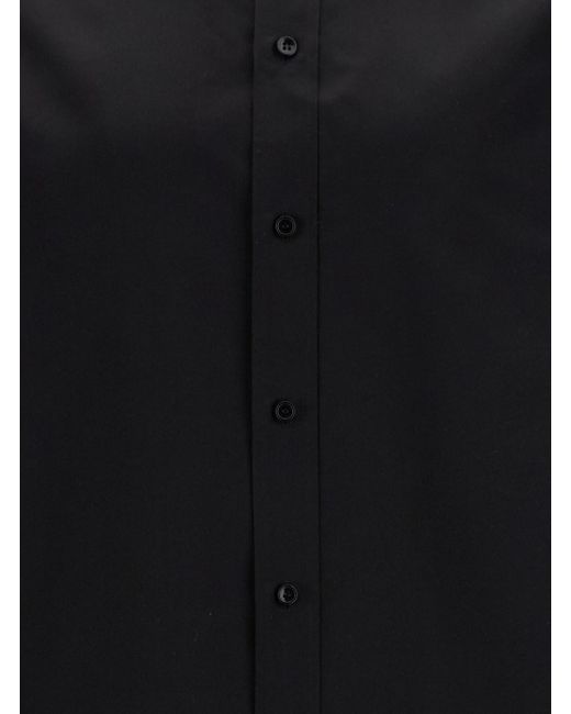 Camicia Satin Oversize Nera di Saint Laurent in Black da Uomo