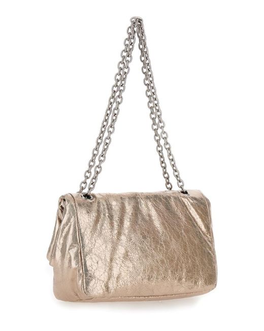 Balenciaga Metallic 'Monaco' Tone Shoulder Bag With B Logo Detail