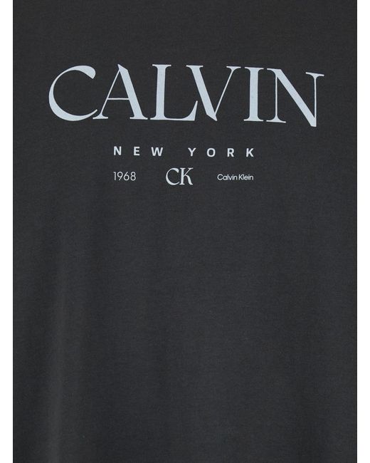Calvin Klein Black T-Shirt With Logo Lettering On The Front for men