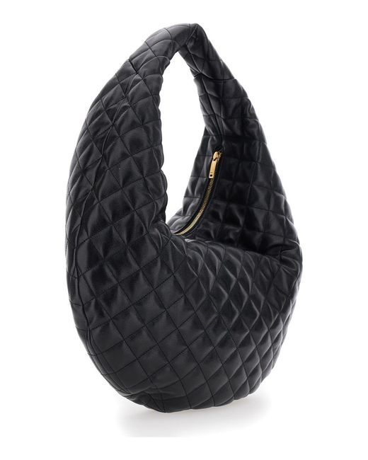 Saint Laurent Black Shoulder Bag 'Ysl Bo Icare Hobo' With Simple Design