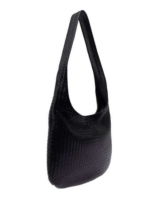 Bottega Veneta Black 'Veneto' Crossbody Bag With Intreccio Motif for men